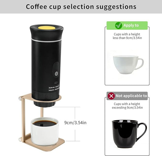 Pour Over Coffee Maker Stand,Foldable Portable Electric Espresso Machine Stand,Holder for Coffee Grinder,Universal Dripper,V60 Dripper,Travel Coffee Maker, Press Round&Golden