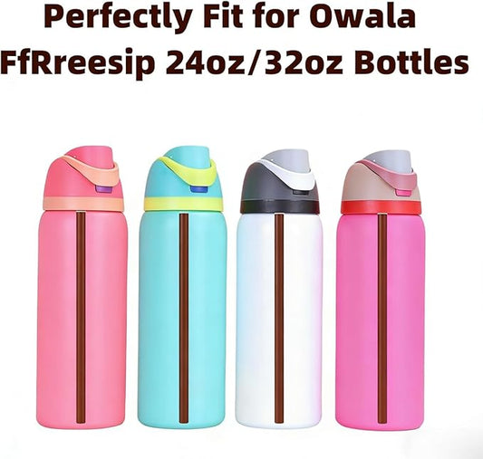 6PCS Black Straw Replacement Compatible With Owala FreeSip Water Bottle (Coffee, 24oz/32oz)