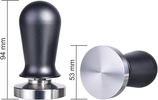 MATOW 53mm Calibrated Espresso Tamper, Calibrated Coffee Tamper with Spring Loaded Anodized Aluminum Handle Stainless Steel Flat Base, Professional Espresso Hand Tamper