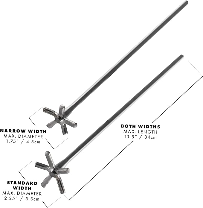 Piña Barware Swizzle Stick Stirrer - Stainless Steel with Smooth Matte Finish (Narrrow Width, 6-Pack/Commercial Bar Pack)
