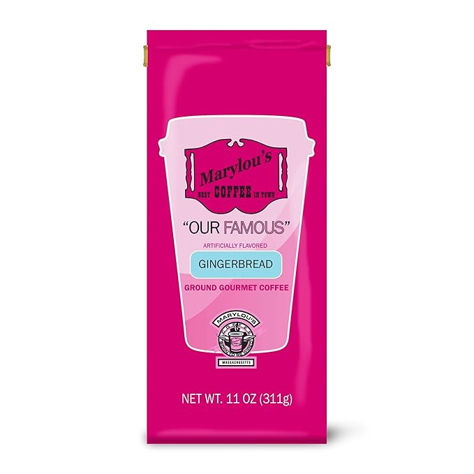 Marylou’s Coffee – Gingerbread Flavored Ground Gourmet Coffee – 11 oz