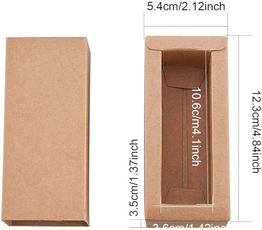 BENECREAT 20 Pack Kraft Paper Drawer Box Festival Gift Wrapping Boxes Soap Jewelry Candy Weeding Party Favors Gift Packaging Boxes - Brown (4.84x2.12x1.37)