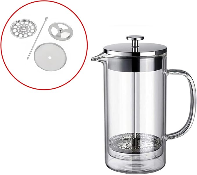 OZXNO 1Set 34 oz French Press Filter Replacement for 1000L French Press(Stainless Steel)
