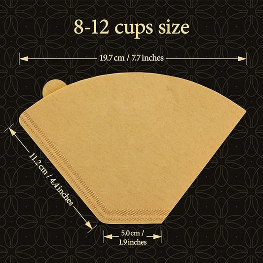 Cafe Le Rou Natural Unbleached Paper Cone Coffee Filters, #4 Size, Brown, 200 Count, for Pour-Over and Drip Coffee Makers'.
