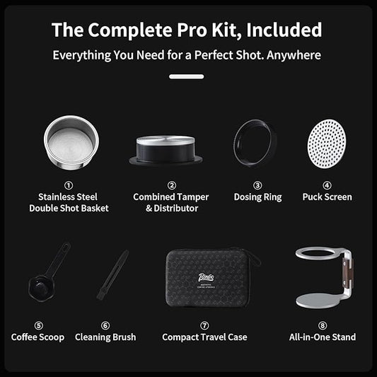 Bincoo Portable Electric Espresso Machine with Stand, Self-Heating, 20 Bar Car Coffee Maker Double Shot Travel Coffee Machine for Camping, Travel, RV, Hiking, Office, H1pro