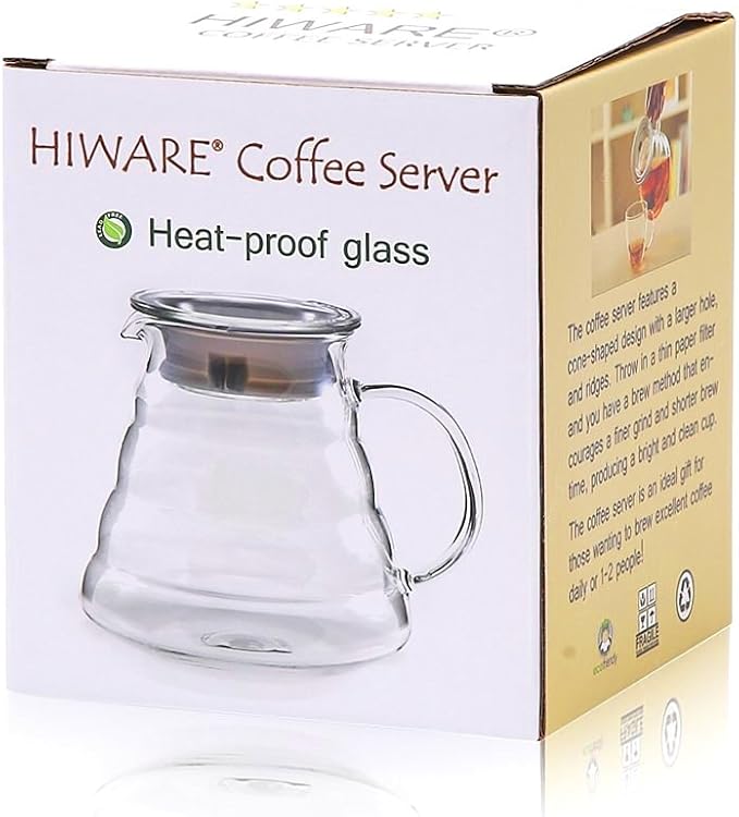 Hiware 600ml Coffee Server, Standard Glass Coffee Carafe, Coffee Pot, Clear