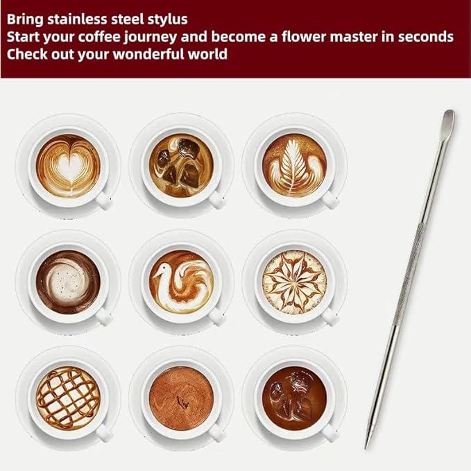 22 PCS Espresso Accessories Kit,53mm Coffee Tamper Set ,Barista Kit - with Frothing Pitcher WDT Tool Stirrer Tamper Mat Coffee Stencils Latte Art Pen