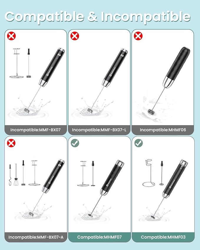 Maestri House MHMF03 Rechargeable Stepless Speed Control Milk Frother Whisk Rods (2 Pcs). Compatible with MHMF03 and MHMF07.