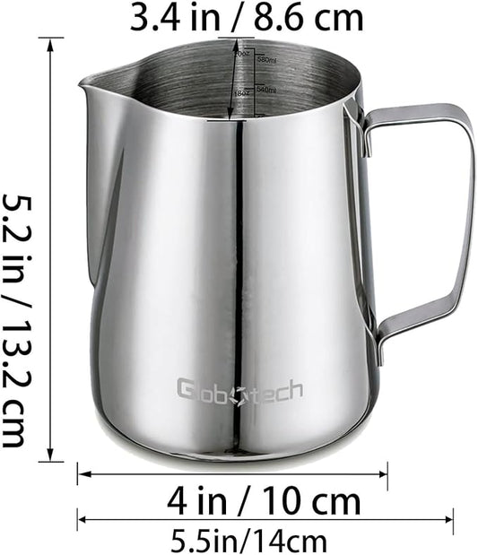 32 Oz Milk Frothing Pitcher - 900ml Milk Frother Cup, Milk Steamer Cup, Stainless Steel Espresso Steaming Pitchers, Latte Art Cups, Milk Pitcher for Espresso Machine