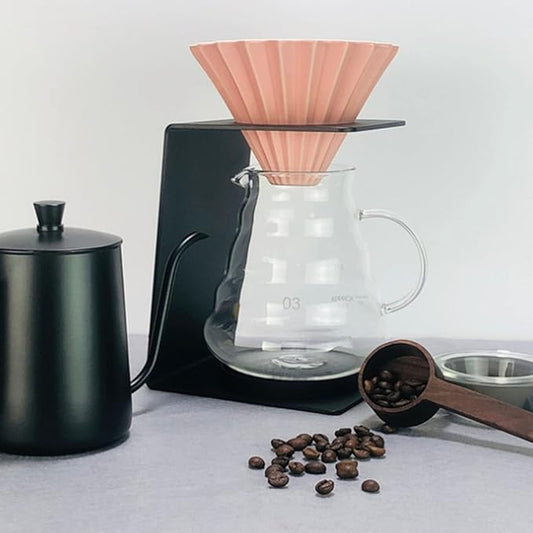 Pour over Coffee Dripper Stand, Samll Size Light Pour over Coffee Holder Stand Metal Reusable for Cafe Household (Black)