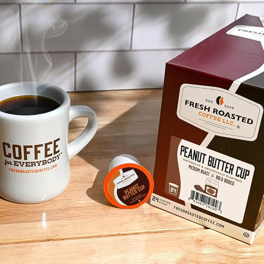 Fresh Roasted Coffee, Peanut Butter Cup, Flavored Coffee Pods, 72 Count