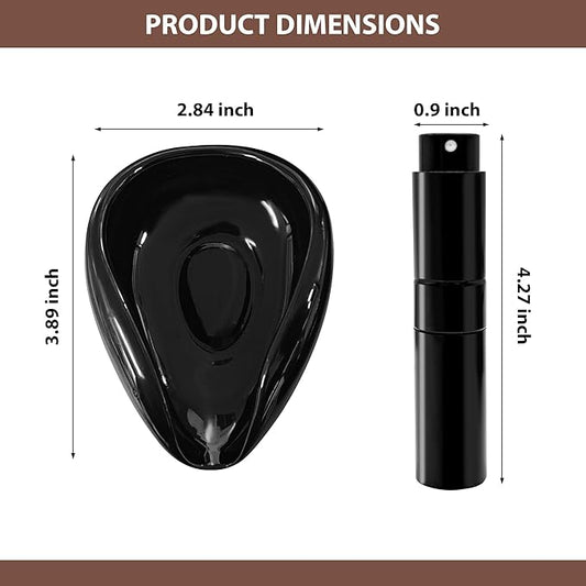 Ceramic Coffee Bean Dosing Cup and Spray Bottle Set, Espresso Bean Measuring Cup with Anti-Static RDT Sprayer Kit for Home Barista and Coffee Lovers