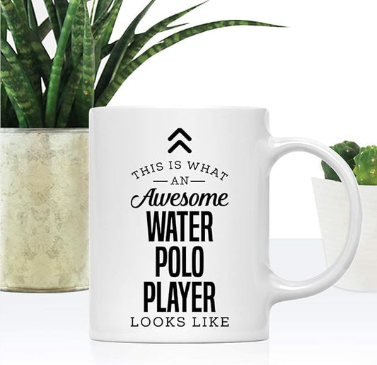 Andaz Press 11oz. Ceramic Coffee Tea Mug Thank You Gift, This is What an Awesome Water Polo Player Looks Like, 1-Pack