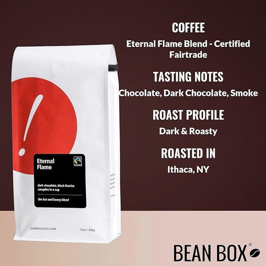 Eternal Flame Blend - Certified Fairtrade - Roasted by Gimme! Coffee - Whole Bean Coffee - 6 Ounce Bag