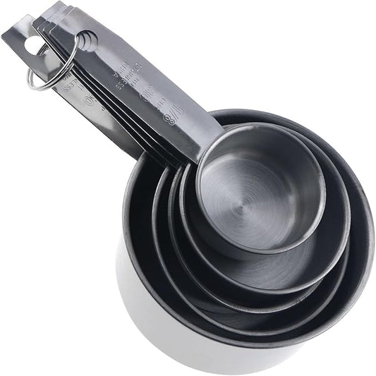 QAZXCDEW-Stainless Steel Measuring Cup 1/4 Cup Scoop Liquid Measuring Scoop For Dry And Liquid Ingredients Coffee Baking Cooking, Free Storage Hooks Dishwasher Safe-1SET
