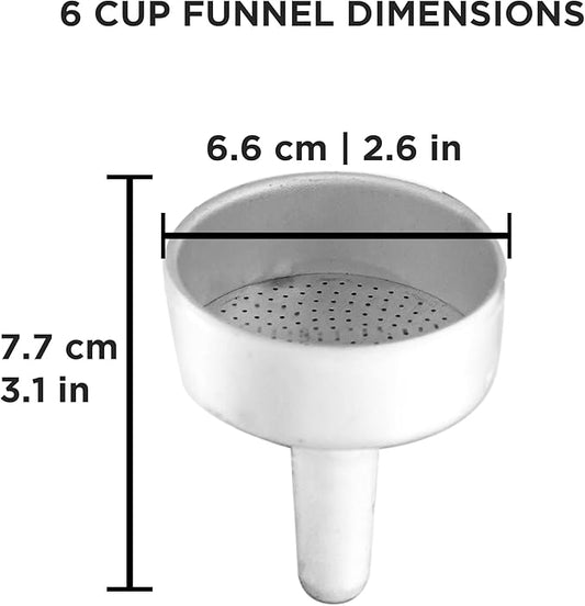 GROSCHE Milano Moka pot funnel filter 6 CUP size funnel filter replacement part for aluminum stovetop espresso maker Greca moka espresso coffee maker