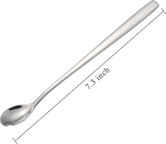Stainless Steel Iced Tea Spoons Set of 6 Cocktail stir sticks Spoons Bar Spoon for Cold Drinks