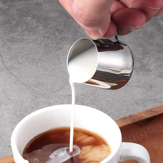Sizikato 6 Pcs Stainless Steel Creamer Pitcher, 1 Oz Mini Espresso Latte Art Serving Pitcher