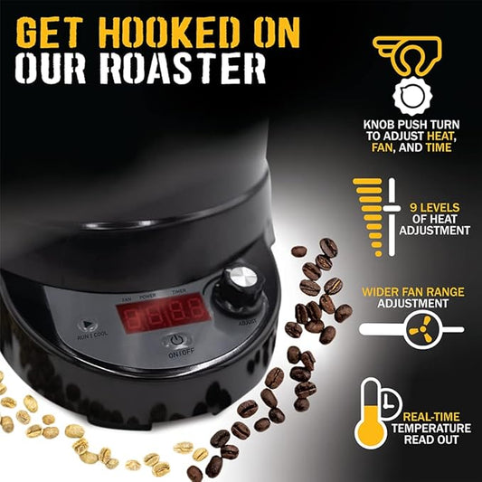 Fresh Roast SR540 Automatic Coffee Bean Roaster | Roast Coffee At Home | Variable Heat Settings | Convection Fan Control | Digital Status Display | Speed Roasting System | The Freshest Roast On Earth
