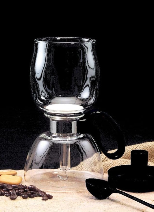 Yama Glass 5-Cup Stovetop Siphon Coffee Maker, 15 Oz Vacuum Brew, Heat-Resistant Borosilicate Glass