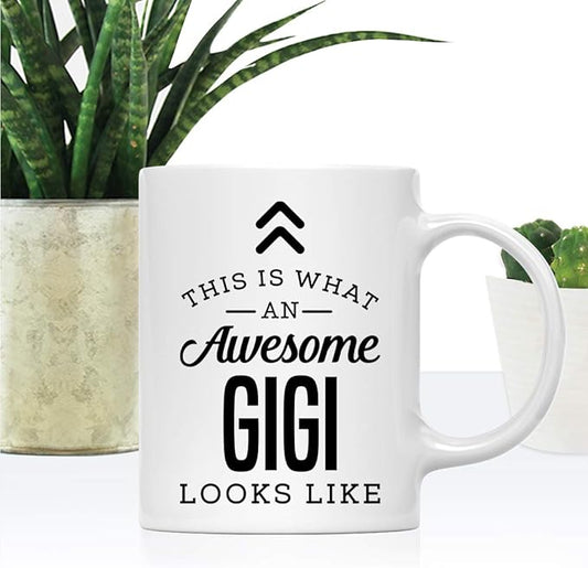 Andaz Press 11oz. Ceramic Coffee Tea Mug Thank You Gift, This is What an Awesome Gigi Looks Like, 1-Pack, Birthday Christmas Gift Ideas Coworker Him Her, Includes Gift Box