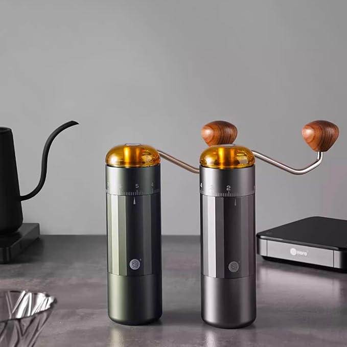 CUFEJORO Manual Coffee Grinder, Z5 Hand Coffee Grinder with 25g Capacity External Adjustable Knob, Manual and Electric Dual Mode grinder, Espresso, Mocha, Pour-over, French Press Gray