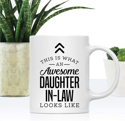 Andaz Press 11oz. Ceramic Coffee Tea Mug Thank You Gift, This is What an Awesome Daughter-in-Law Looks Like, 1-Pack