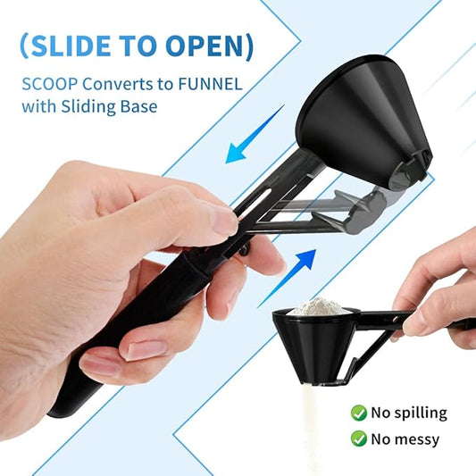 Measuring Scoop with Funnel for Filling Water Bottles with Protein Powder Milk Powder Filling Resuable K Cup Coffee Capsule with Coffee Grounds