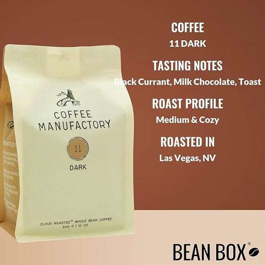 11 DARK - Roasted by Coffee Manufactory - Whole Bean Coffee - 12 Ounce Bag