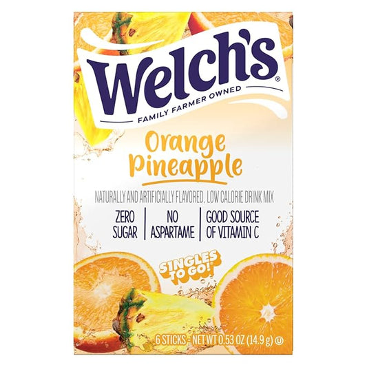 Welch's 5 Pack Variety - One of Each Flavor - Orange Pineapple, Cherry Pomegranate, Grape, Strawberry Peach, and Passion Fruit - Singles To Go