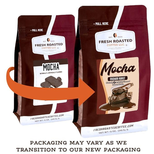 Fresh Roasted Coffee, Mocha Flavored Coffee, 5 lb (80 oz), Medium Roast, Kosher, Ground