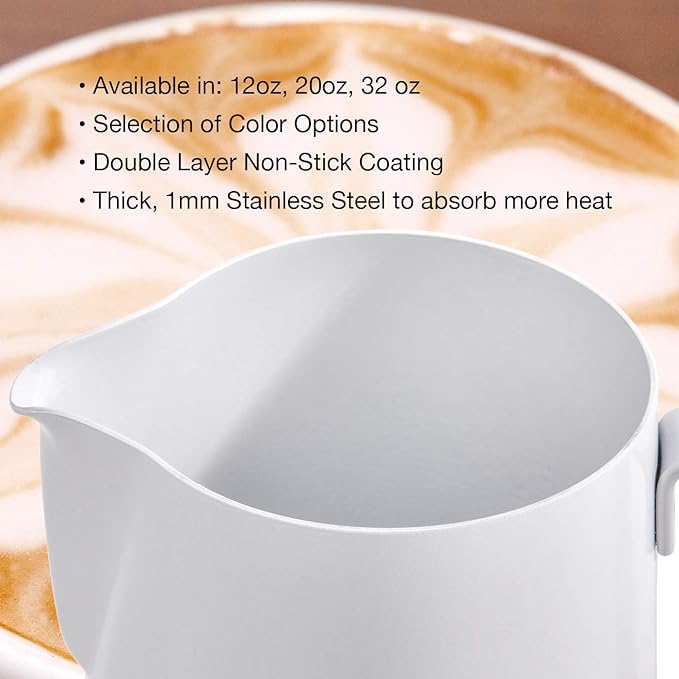 Rhino® Stealth Milk Pitcher - White - 12oz/360ml