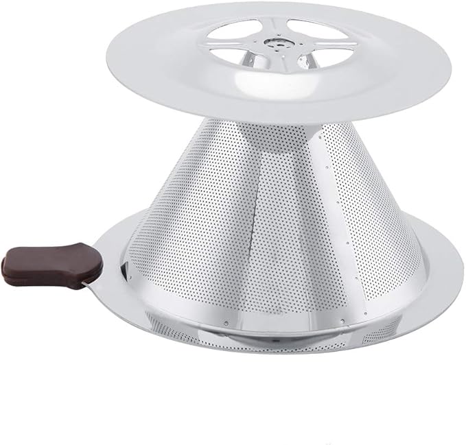 Stainless Steel Coffee Filter, Reusable Coffee Dripper with Cup Stand, Double Layer Brew Dripper for 1-2 Cups, Rustproof and, Fits Most Mugs and Thermoses