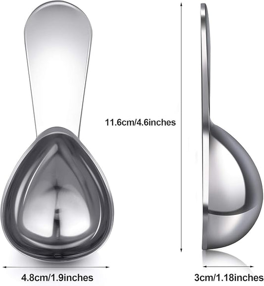 Patelai 3 Pieces Coffee Scoop Tablespoon Measuring Spoons Stainless Steel Coffee Scoops Short Handle Tablespoon for Tea Sugar Kitchen Gifts(30 ml,Silver)