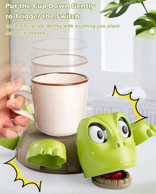 Turtle Coaster, 3D Printed Funny Tea Coasters with Interactive Expression, Turtle Cup Holder, Insulated Drink Mat for Coffee and Wine Glasses, Home Decor and Kitchen Accessories