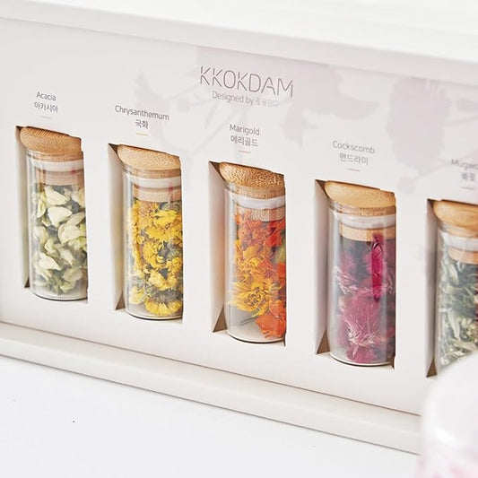 KKOKDAM Lovely Tea Gift Set – Premium Blooming Flowers Variety Pack - Fancy Gifts from South Korea - 5 Count
