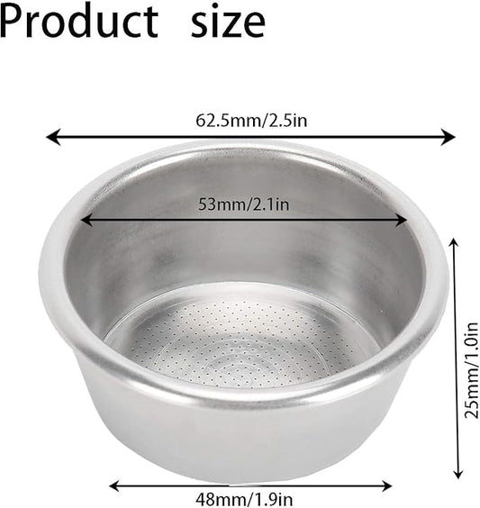 54mm 53mm Coffee Stainless Filter Basket - NeilBee Reusable Coffee Filters Coffee Machine Accessories for Breville 870 Coffee Machines, Microporous Colander Non-Pressurized Portafilter Basket