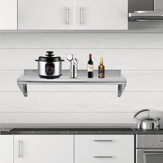 12''x36'' - 2PACKS Wall Mounted Stainless Steel Shelf NSF Commercial Metal Wall Mount Floating Shelving for Kitchen, Restaurant, Food Truck,Garage,Washrooms,Home&Hotel