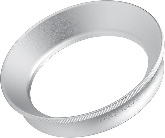 Normcore 58mm Espresso Dosing Funnel V2, Magnetic Dosing Ring, 18mm Anodized Aluminum with 15 Neodymium Fit 58 mm Bottomless Portafilter, Silver
