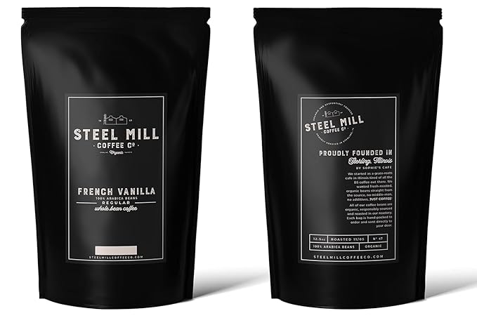 Steel Mill Coffee Co. French Vanilla Flavored Coffee | 2 LB/Whole Bean/Regular | Grown in Colombia