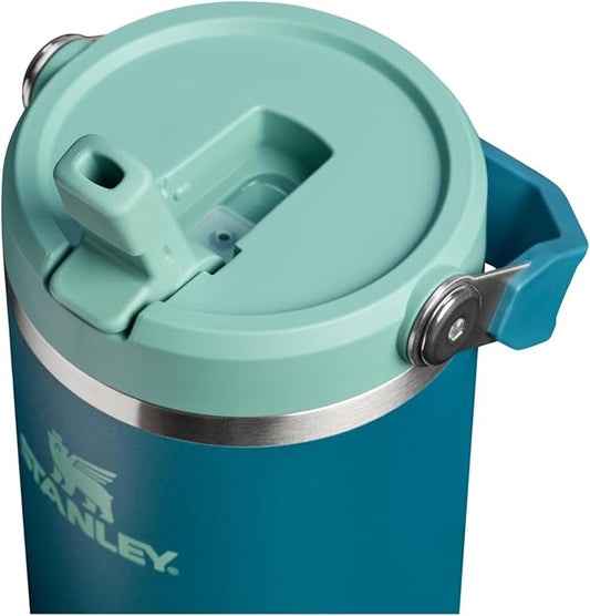 STANLEY IceFlow 2.0 Flip Straw Tumbler with Handle 30 oz | Twist On Lid and Flip Up Straw | Leak Resistant Water Bottle | Insulated Stainless Steel | BPA-Free | Coastal Teal