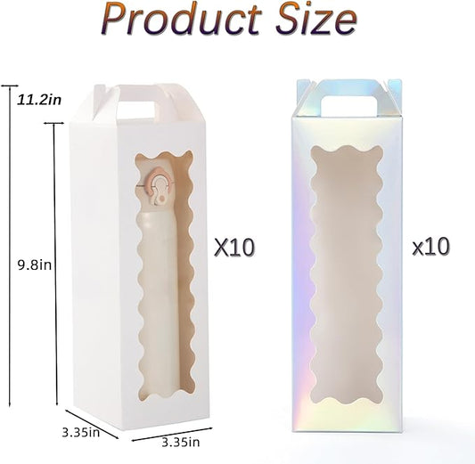Gift Boxes with Handle for Sublimation Glass Cup,Tumbler Gift Box for 20oz/30oz Sublimation Glass Can Blanks, Tumbler Packaging Boxes,Wine Bottle Cup Wrapping (Laser&white-20p)
