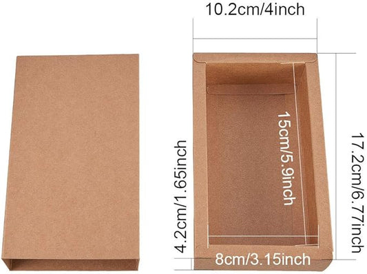 BENECREAT 16 Pack 6.8x4x1.65 Kraft Paper Drawer Box Paper Mache Boxes Soap Jewelry Boxes for Candy, Wedding Party Favors, Christmas, Festival Gift Packaging - Brown
