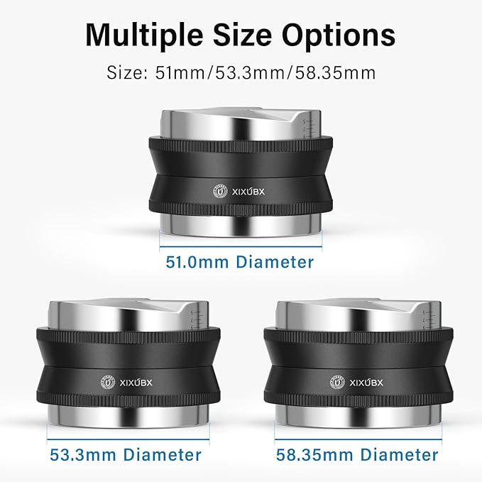 53mm Espresso Tamper, Coffee Distributor and Tamper 304 Stainless Steel Espresso Hand Tamper, Adjustable Depth Espresso Distribution Tool, Professional Espresso Leveler Barista Tools