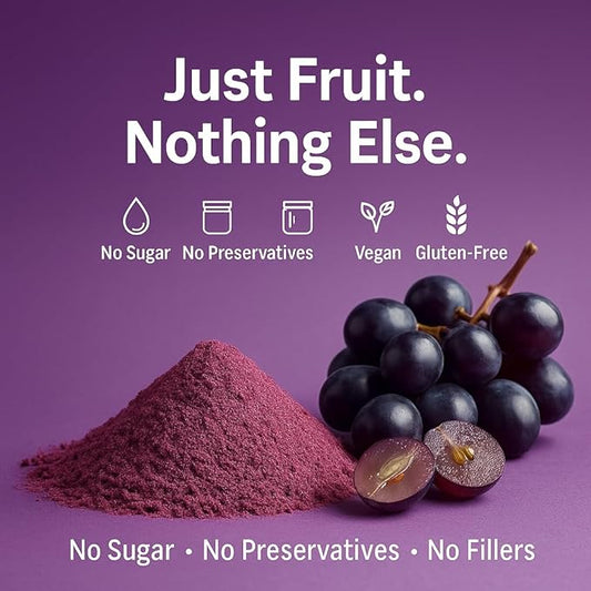 Confect Grapes Fruit Powder | Pure & Natural Fruit Powder for Smoothies, Baking, Beverages, Juices, Tea & DIY Recipes | Vegan, Gluten-Free, No Added Sugar – 3.5 OZ