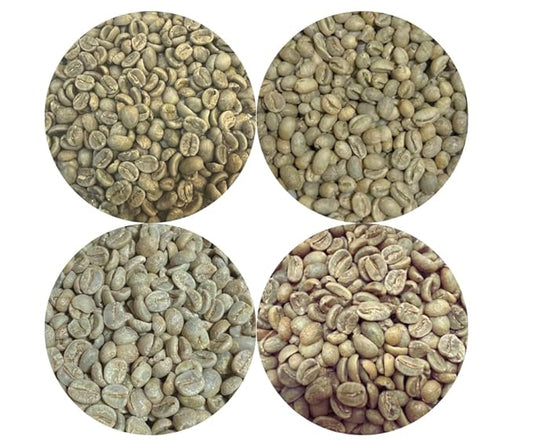 Roastika - Unroasted Coffee Bean - 4lb (pack of 4) - Sampler Pack - Bundle 2A (COSTA RICA TARRAZU/MEXICO CHIAPAS HG EP/ETHIOPIA YIRGACHEFFE/TANZANIA PEABERRY KILIMANJARO) Green Coffee Bean