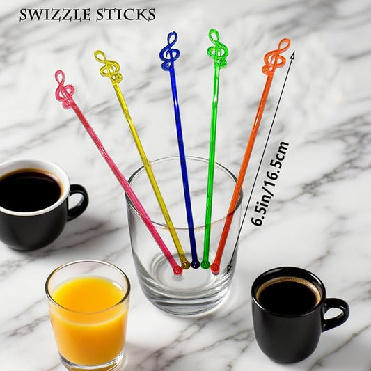50 Pcs 6.5" Extra-Long Plastic Cocktail Swizzle Sticks, Unique Tropical Design Drink Stirrers Reusable Novelty Swizzle Sticks for Cocktails, Juices, and Party Beverages