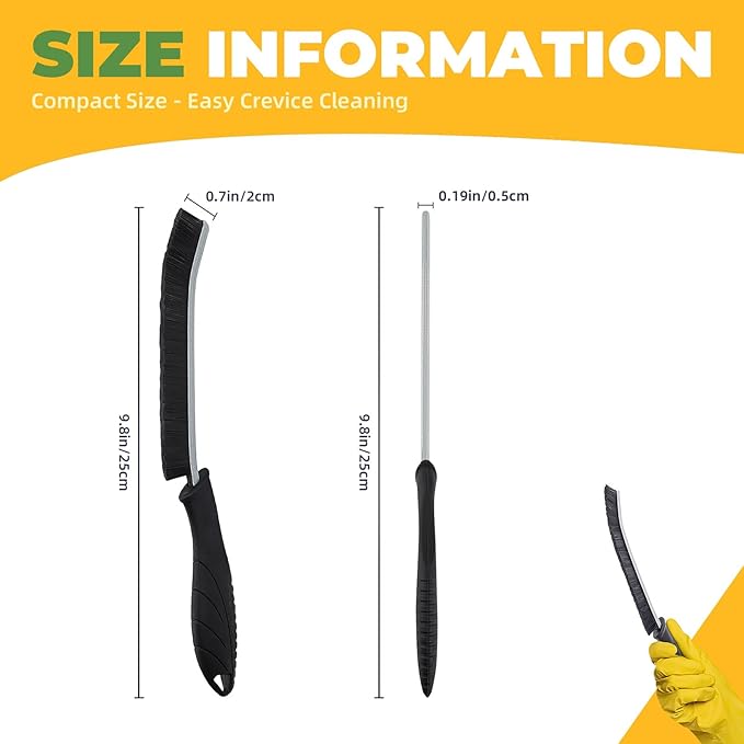 KMOSENIA Cleaning Brush, 5 Pcs Hard Bristle Crevice Cleaning Brush, Grout Brush, Scrub Brush for Tile Grout Crevice, Gap Cleaning Tools for Bathroom Kitchen Toilet Window Track (5, Black)