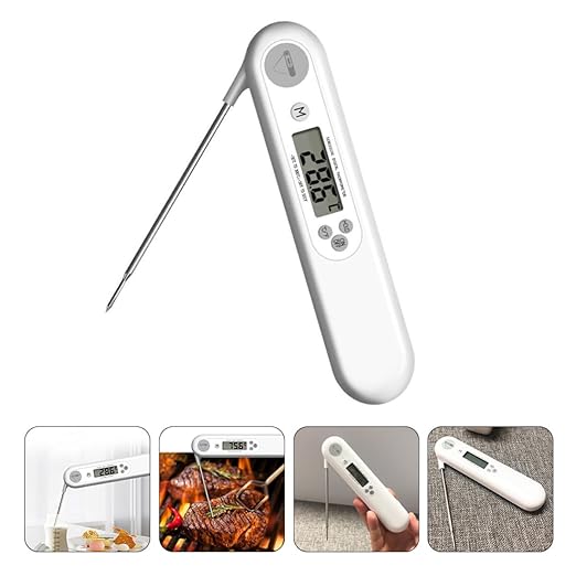 DIYEAH Digital BBQ Meat Thermometer with Foldable Probe, Waterproof Kitchen Food Thermometer with Backlight for Grilling and Cooking