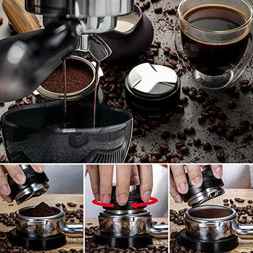 MATOW 58mm Coffee Distributor and Tamper, Dual Head Coffee Leveler Fits for Portafilter, Increased Adjustable Depth- Professional Espresso Hand Tampers